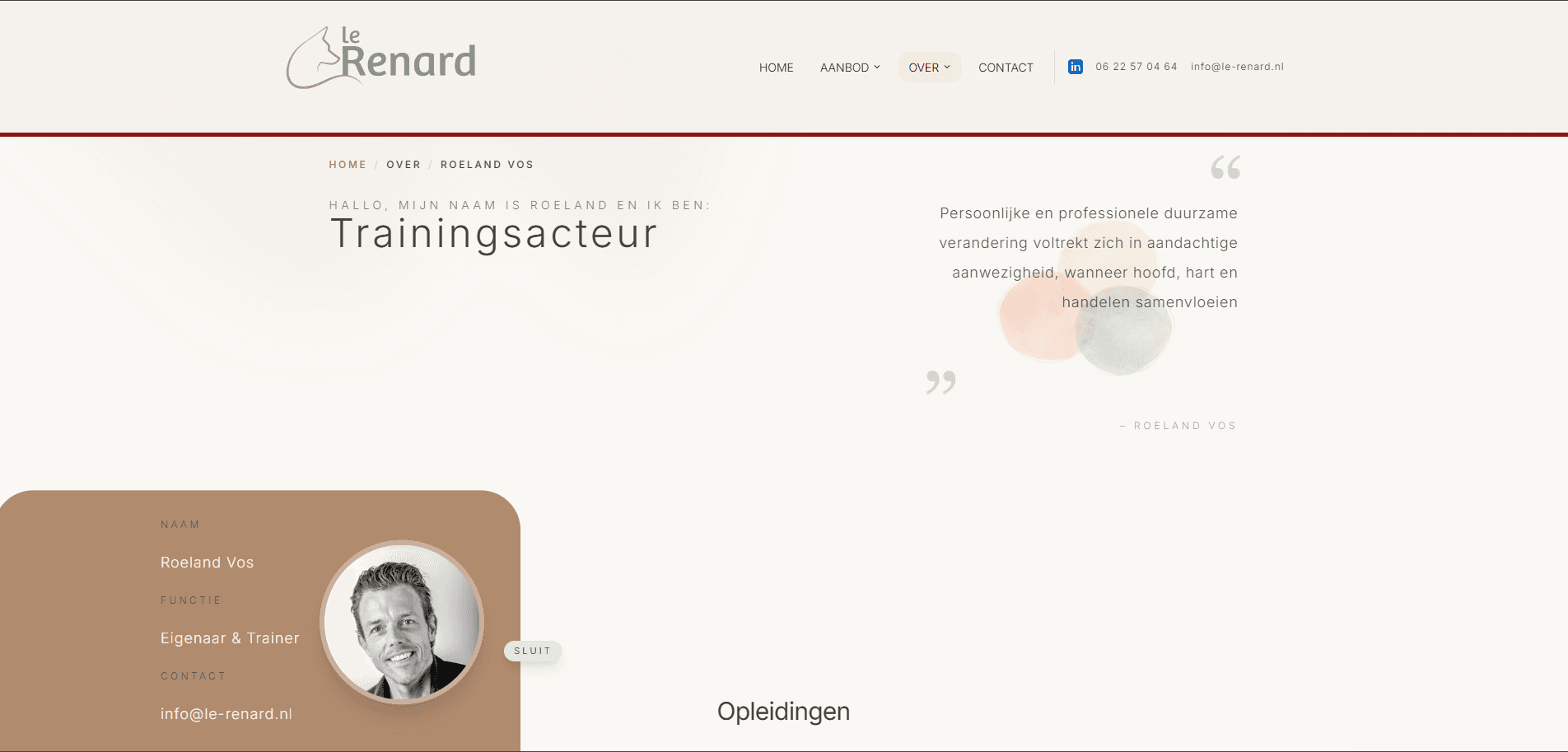 Le Renard website — sfeer