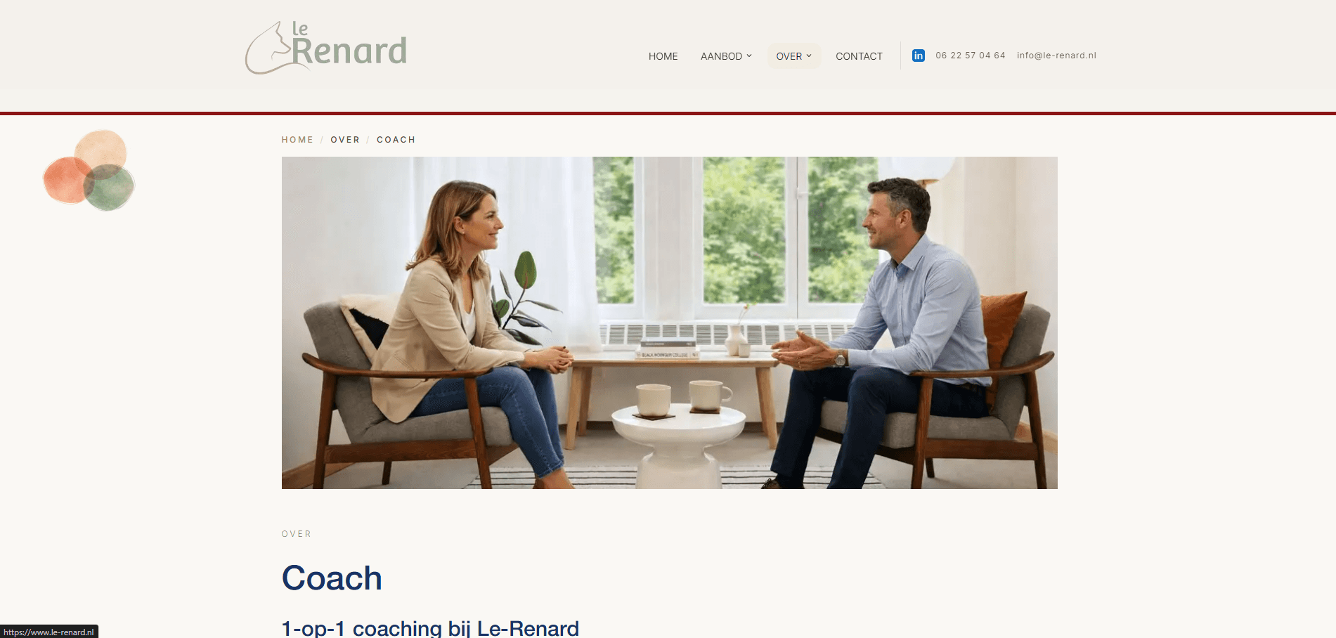 Le Renard website — detail