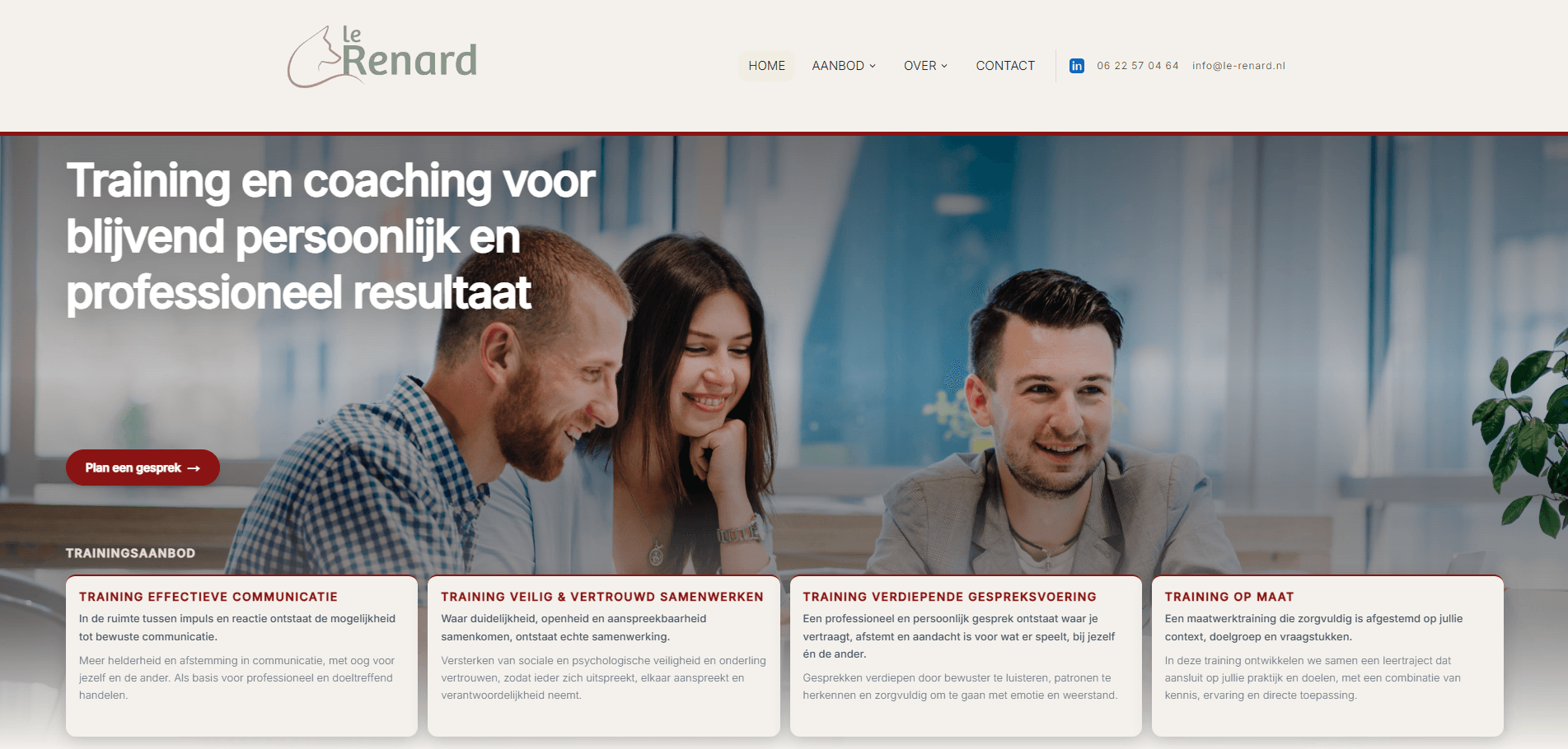 Le Renard website — overzicht